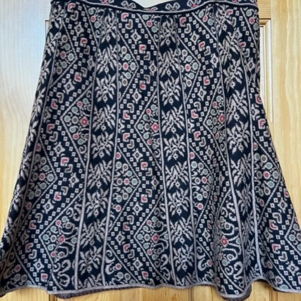 Peruvian Connection Short Skirt Women's Peruvian Geometric Black & Beige,  Large